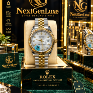 Rolex Style Datejust White Dial Two Tone