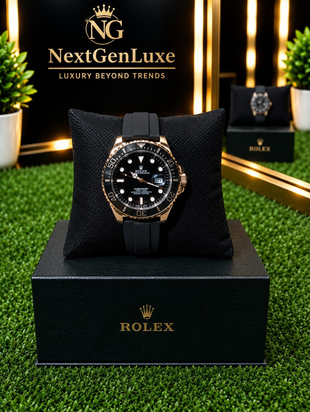 Rolex Luxury Black Dial Watch for Men