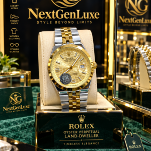 Rolex Style Land-Dweller Gold Dial
